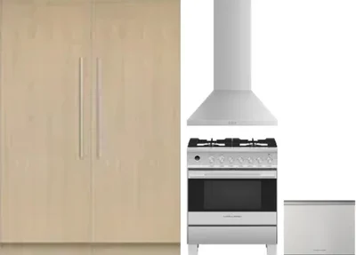 5 Piece Package Includes Refrigerator, Freezer, Range, Hood And Dishwasher